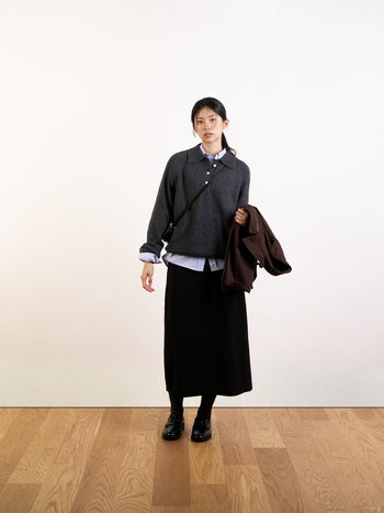 Yak Wool Collar Knit (Navy)