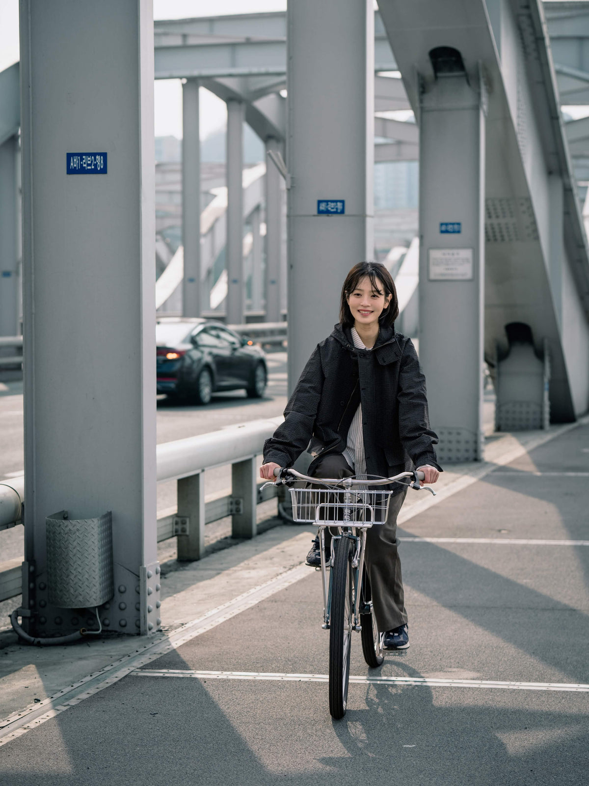 City Commuter Check Wind Jacket (Check Black)