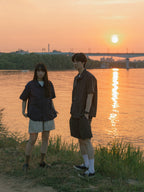 City Summer Light Half Shirts (Charcoal)