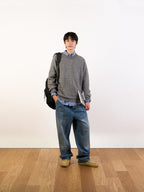 Yak Wool Crewneck Sweater (Navy)