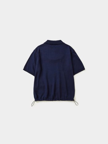 Airy Cotton Collar Knit (Navy)
