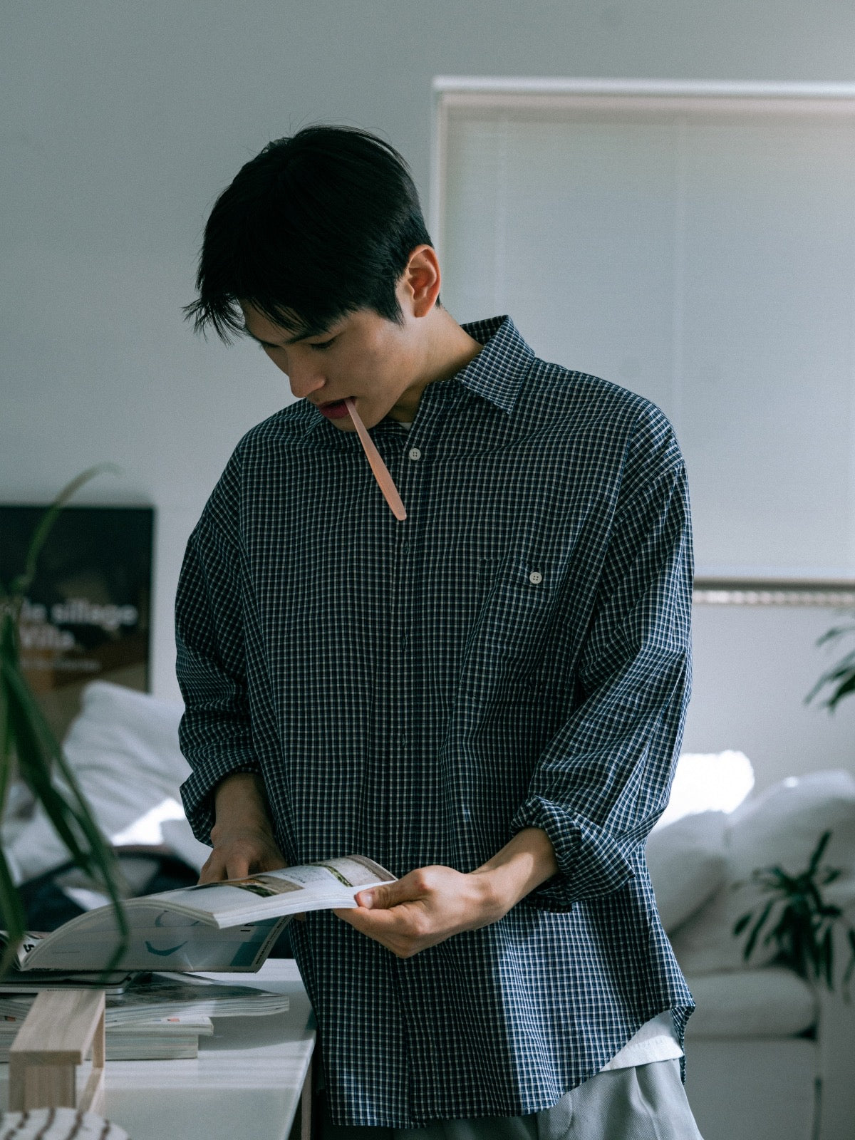 Daily Classic Check Shirts (Check Green)
