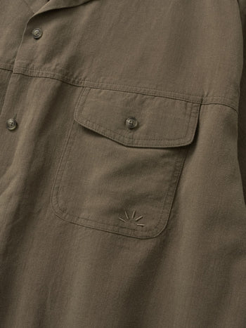 Double Pocket Slub Shirts (Brown)