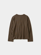 Henley Neck Long Sleeve T-Shirt (Brown)