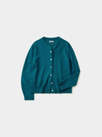 Soft Wool Round Cardigan (Blue Green)