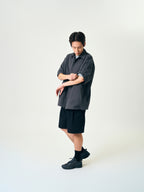 Hidden Type Half Sleeve Shirts (Charcoal)