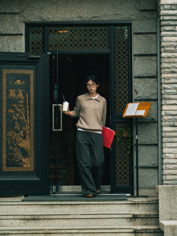 Yak Wool Collar Knit (Navy)