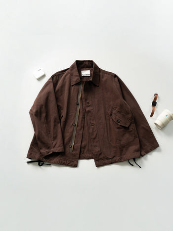 Washed Pocket Utility Jacket (Brown)