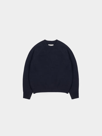 Yak Wool Crewneck Sweater (Navy)