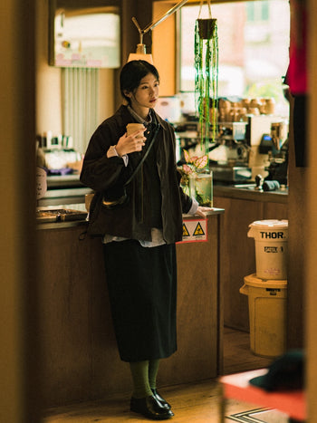 Washed Pocket Utility Jacket (Brown)