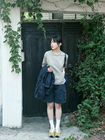Utility Pin-tuck Cargo Shorts (Navy)