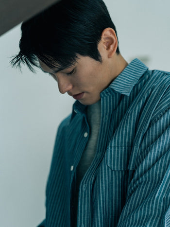 One Pocket Stripe Shirts (White)