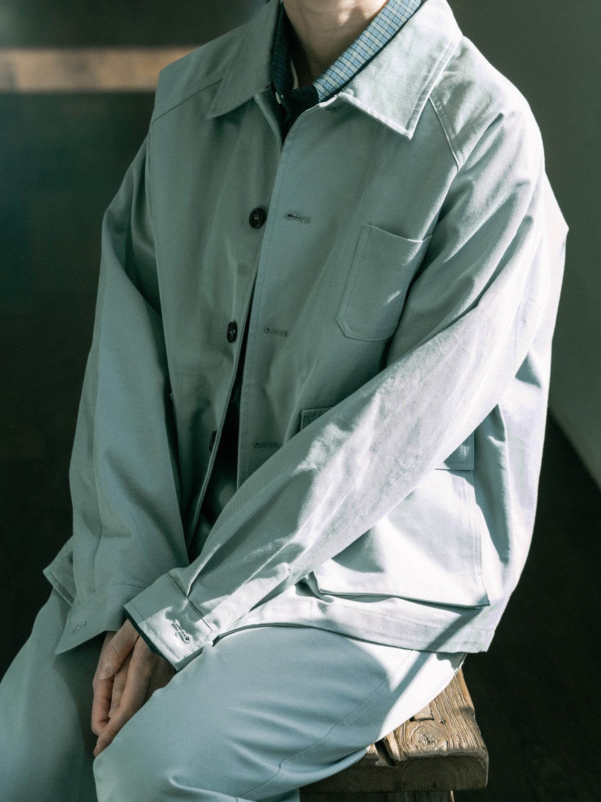 City Worker French Jacket (Blue Gray)