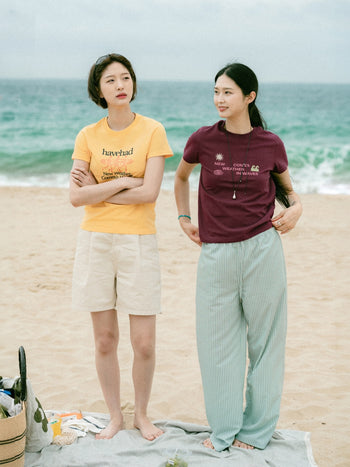 Sea&Sun Washed Pin-tuck Shorts (Pink)