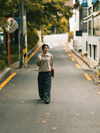 Yak Wool Collar Knit (Navy)