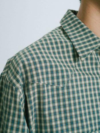 Classic Check Western Shirts (Olive Green)