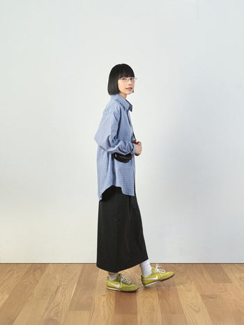 (W)Belted Flow Maxi Skirt (Charcoal)