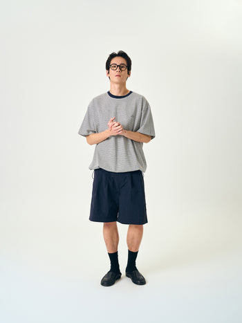Relaxed Half Stripe String Tee (Stripe Charcoal)