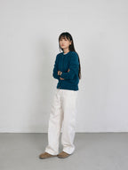 Soft Wool Round Cardigan (Blue Green)