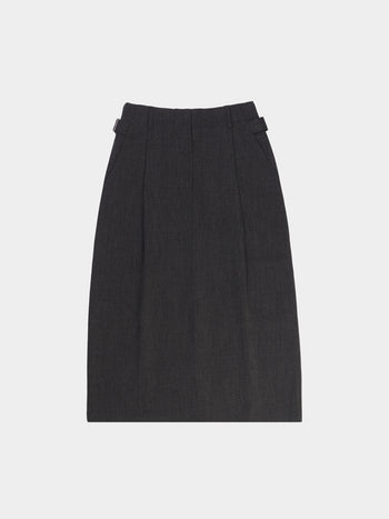(W)Belted Flow Maxi Skirt (Charcoal)