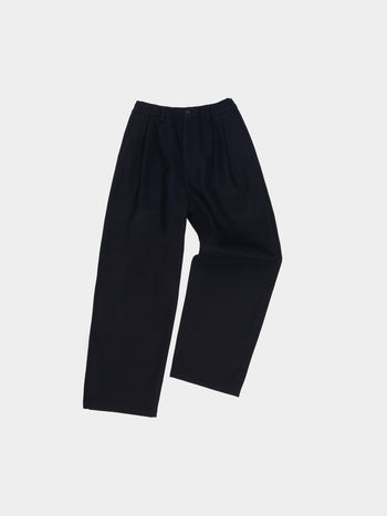 City Wool Pin-tuck Trouser (Navy)