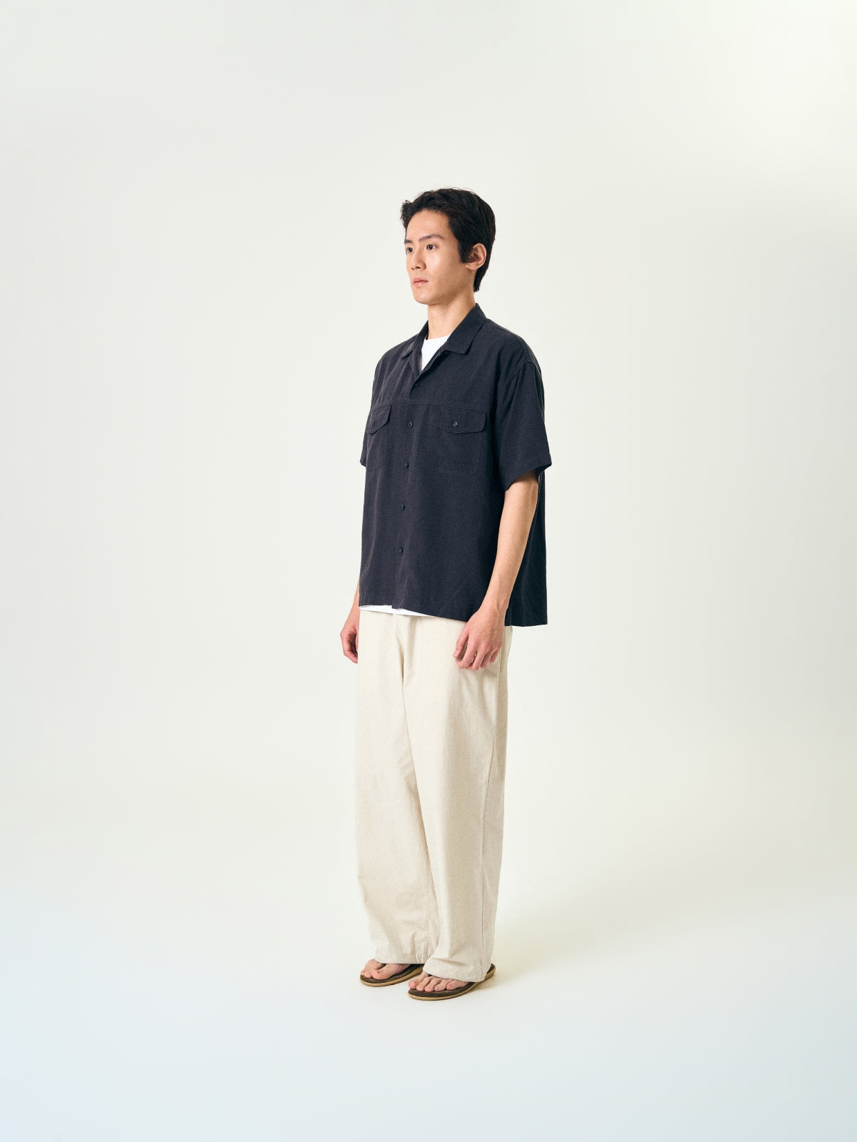 Double Pocket Slub Shirts (White)
