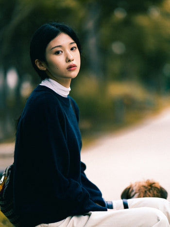 Yak Wool Crewneck Sweater (Navy)