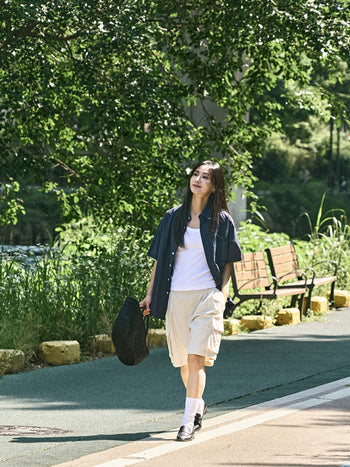 Utility Pin-tuck Cargo Shorts (Light Olive)