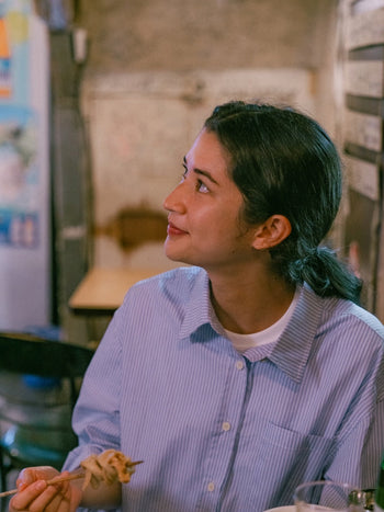 (W)Breeze Stripe Shirts - Light Blue | W0 (S)