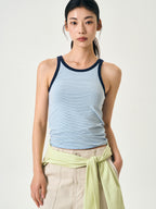 U-neck Sleeveless Top (Navy)
