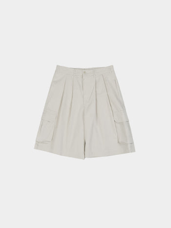 Utility Pin-tuck Cargo Shorts (Ecru)