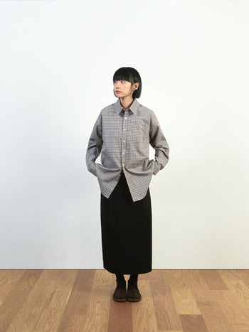 (W)Belted Flow Maxi Skirt (Charcoal)