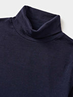 Essential Mock Neck Tee (Navy)