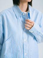 Field Pocket Shirt Jacket (Stripe White)