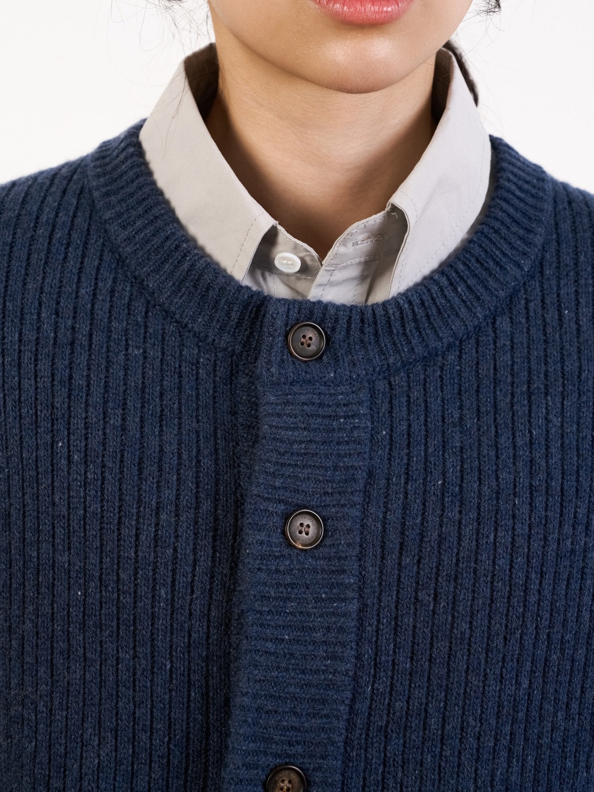 Daily Fine Wool Cardigan (Navy)