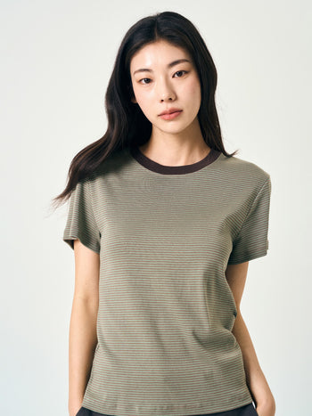 Classic Stripe Tee (Charcoal)