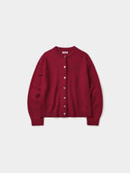 Soft Wool Round Cardigan (Red)