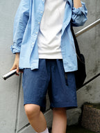 Utility Belted Work Shorts (Navy)