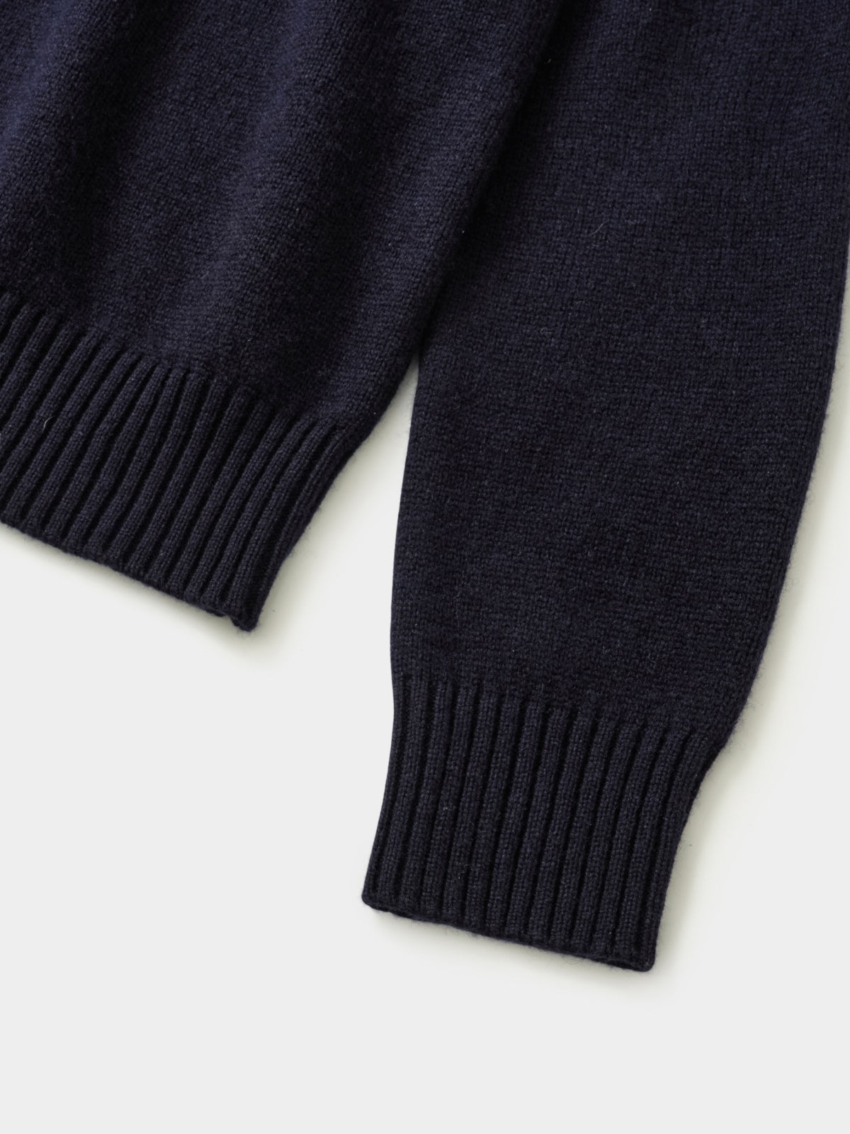 High-Neck Two-Tone Cardigan (Navy-Olive)
