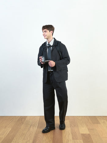 City Worker Pin-tuck Trouser (Navy)