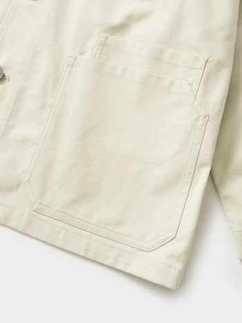 Twill Cotton Chore Jacket (Ecru)