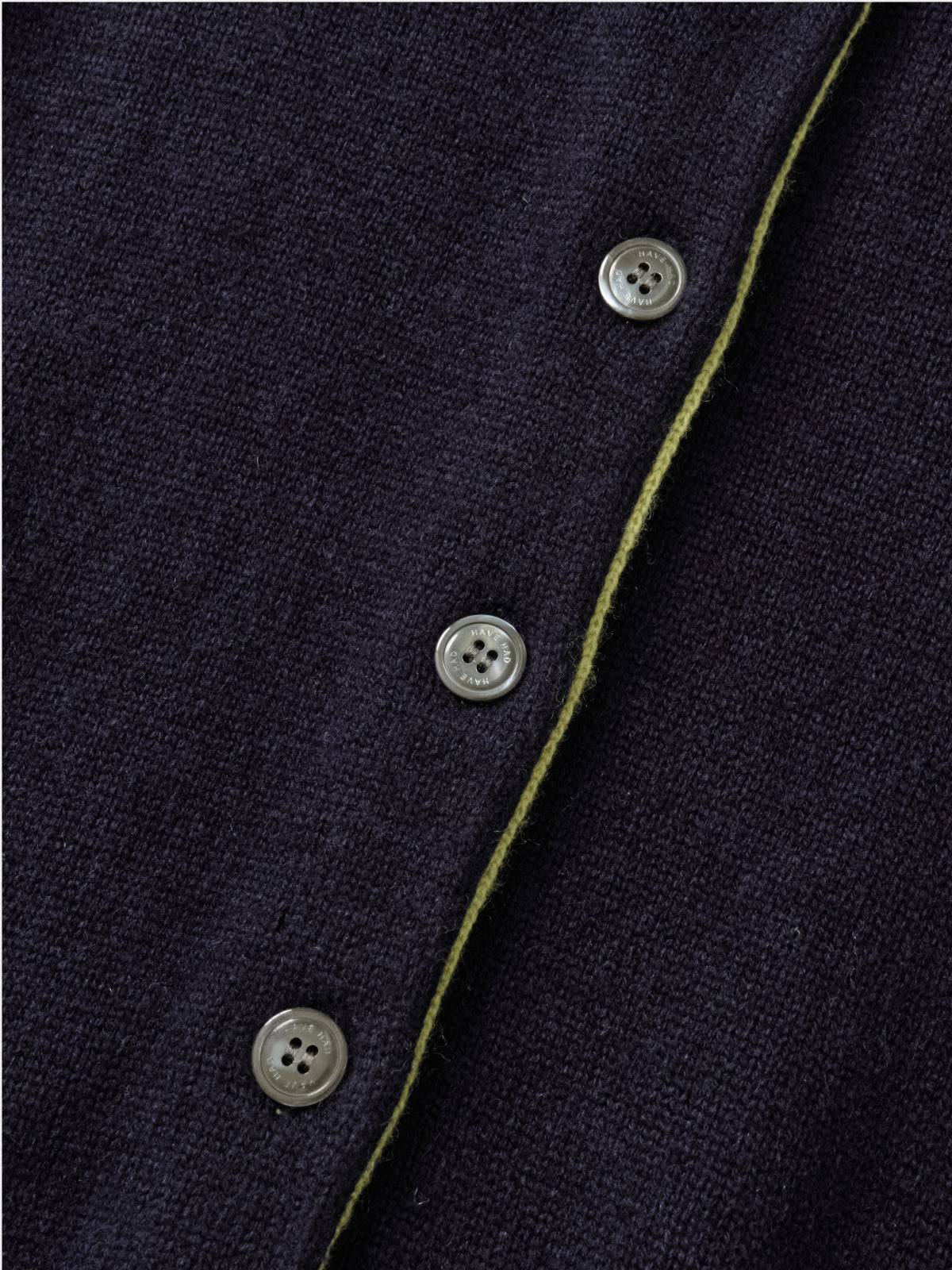 High-Neck Two-Tone Cardigan (Navy-Olive)