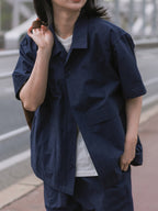 City Summer Light Half Shirts (Navy)