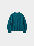 Soft Wool Round Cardigan (Blue Green)