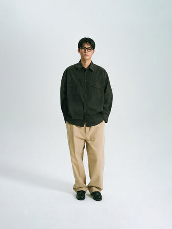 Classic Check Western Shirts (Olive Green)