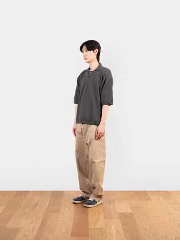Airy Cotton Collar Knit (Charcoal)