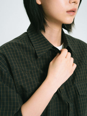 Classic Check Western Shirts (Olive Green)