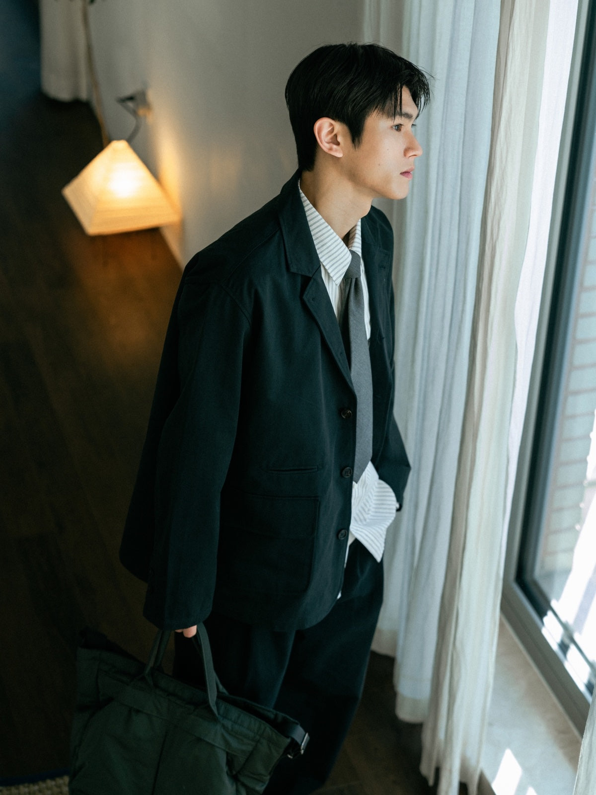 Everyday Pocket Stripe Shirts (White)