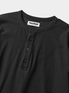 Henley Neck Long Sleeve T-Shirt (Charcoal)