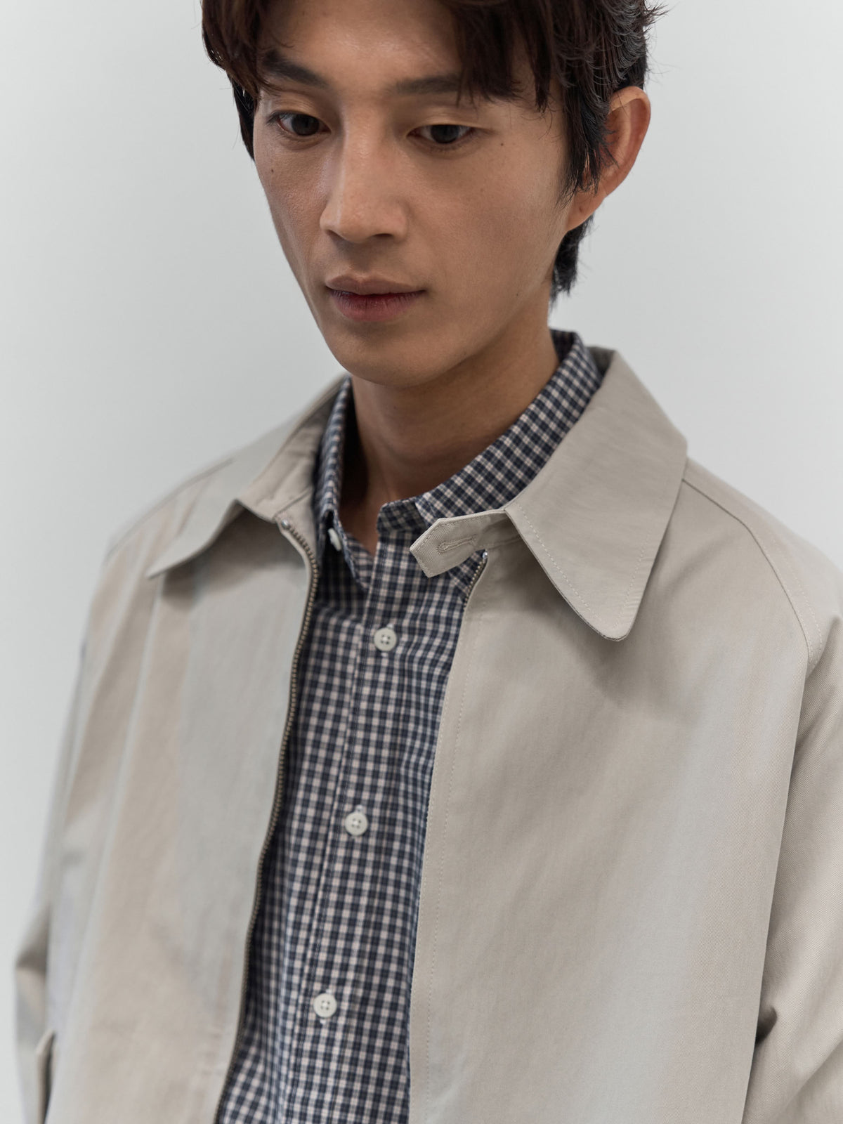 Glen Cotton Drizzler Jacket (Beige)